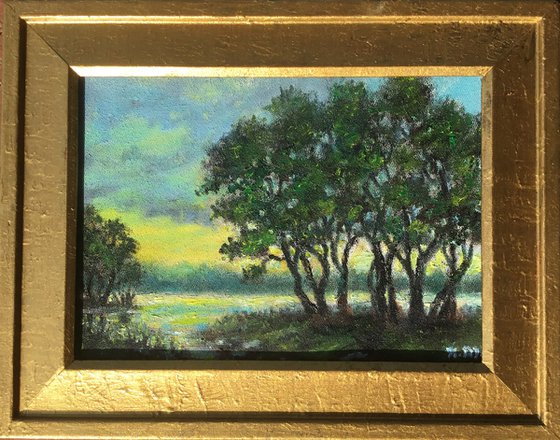 SHORE TREES MINI - oil 5X7 (SOLD)