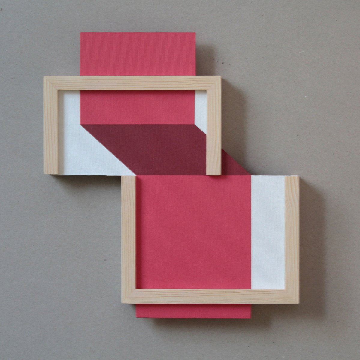 Geometric Abstract Acrylic Painting By Martin Singer, 12 X 13", Cc2P-23, Original Artwork