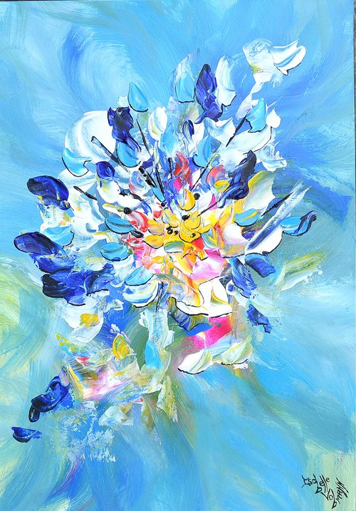 Abstract Blue bouquet by Isabelle Vobmann
