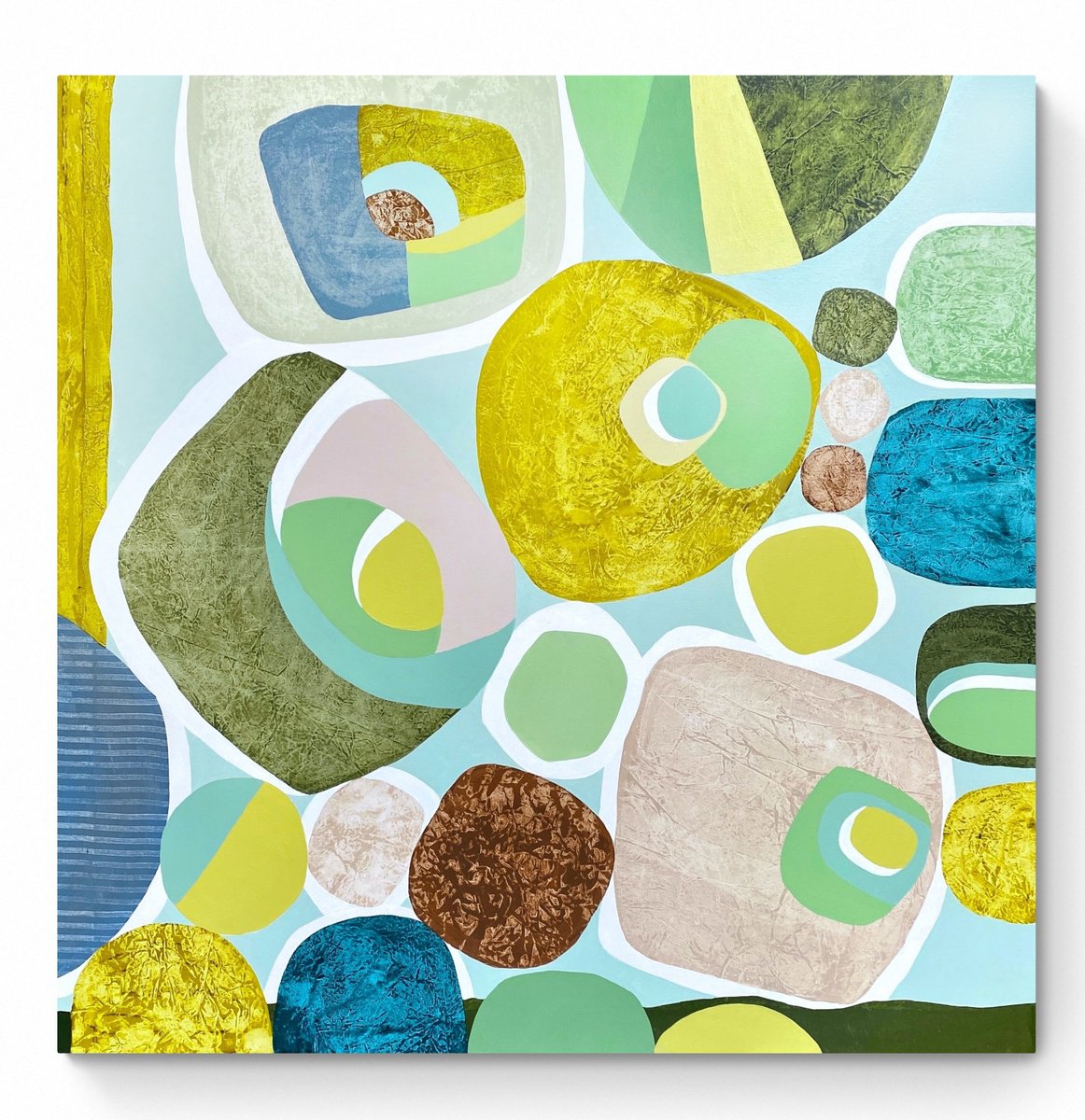 Abstract Acrylic Painting By Cristina Dalla Valentina, 39 X 39, Gatherings 3, Original Artwork