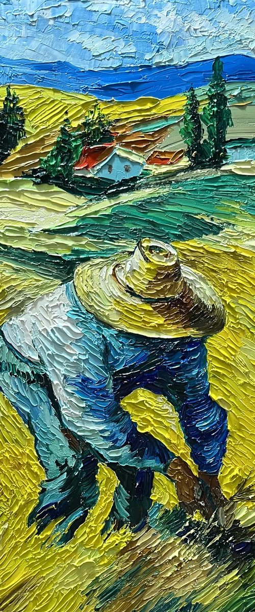 Farmer in the Golden Fields by Vahe Bagumyan