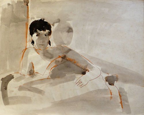 Morning in Bed, 56x44 cm by Frederic Belaubre