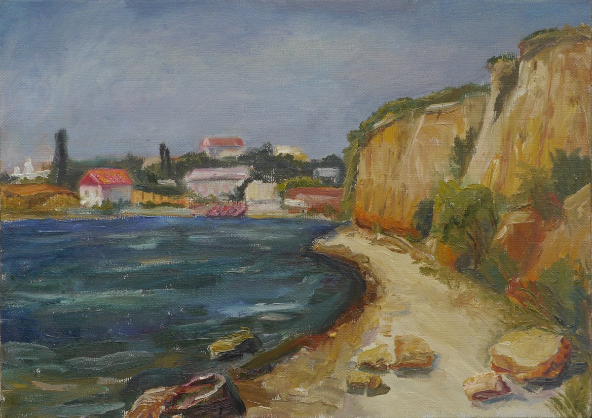 Impressionistic Landscape Oil Painting By Elena Lykhodid, 22 X 16, South Of Ukraine. Rybakovka, Original Artwork