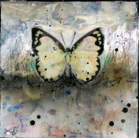 Butterfly Prayers 5 - Mixed media abstract art by Kathy Morton Stanion