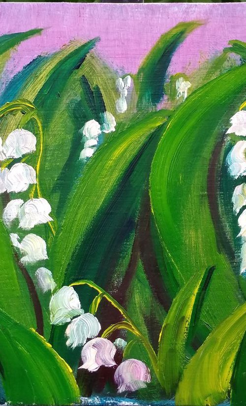 Lily of the valley Plein Air Painting by Dmitry Fedorov