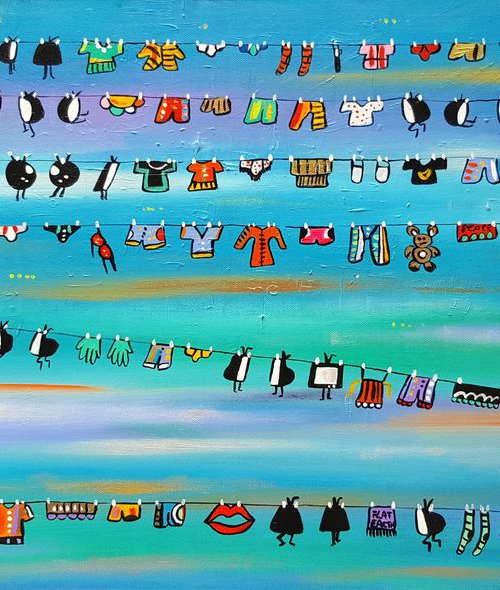 Happy Laundry Televisions by Maria Luisa  Azzini