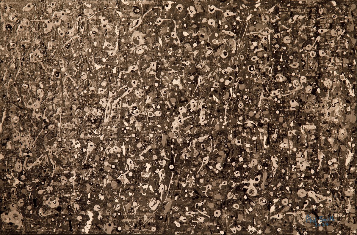 Organic Abstract Acrylic Painting By Phil Smith, 35 X 24", Cosmos, Original Artwork