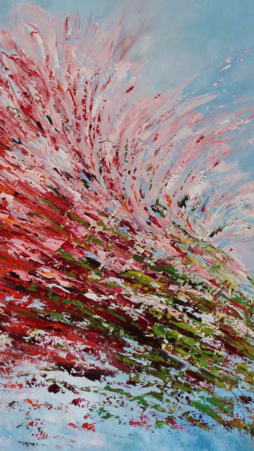 Red Floral Abstract by Therese O'Keeffe