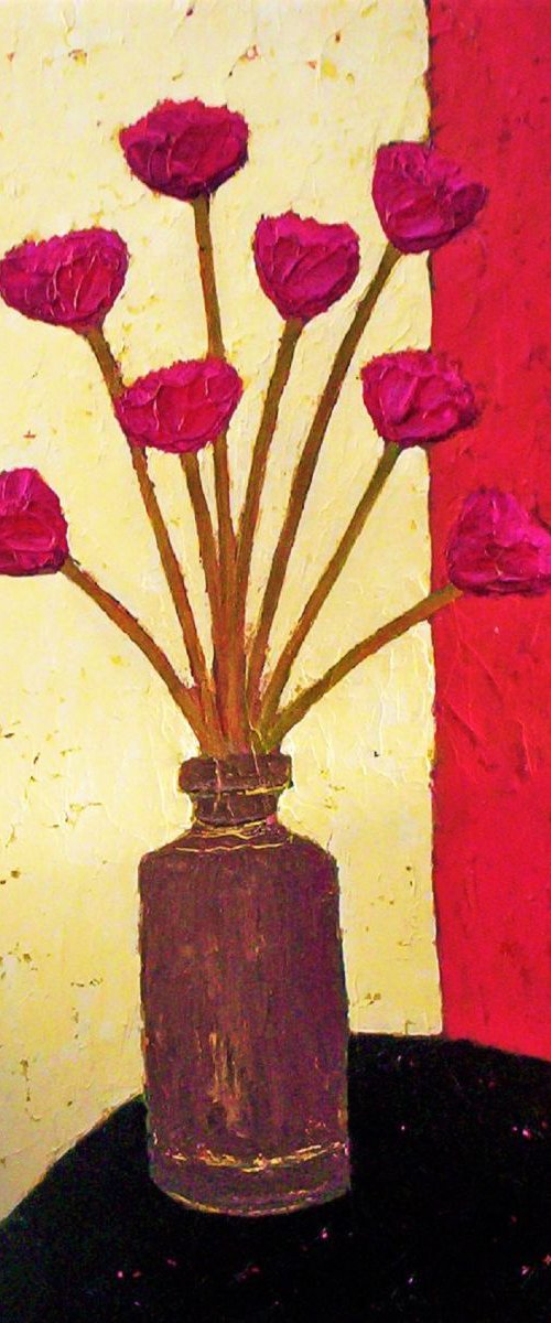 Roses on a Round Table by David J Edwards