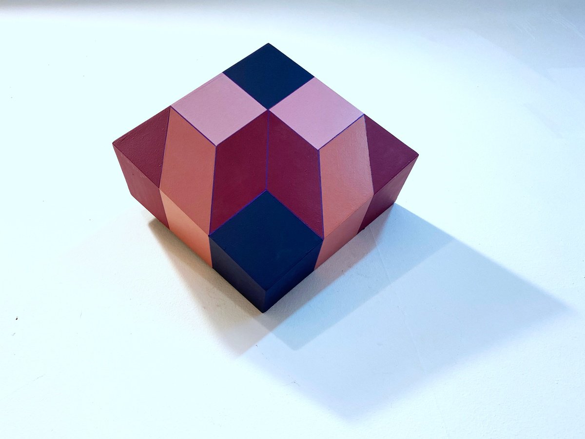 Geometric Cityscapes Sculpture By Jessica Moritz, 12 X 12, Violet Spectrum, Part Of An Installation: Dear White Cube, Artfinder