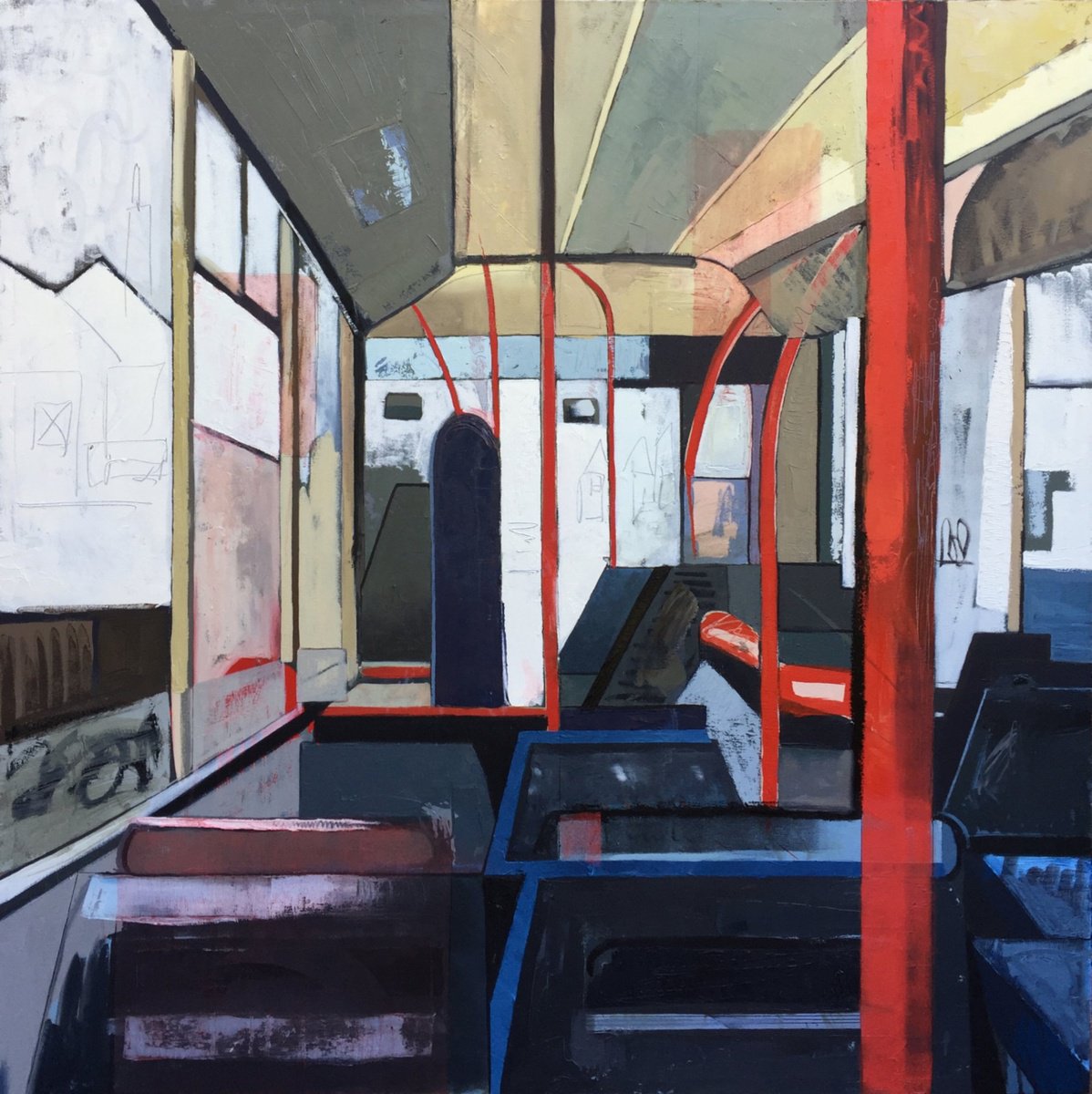 Organic Abstract Painting By Andrew Newton, 55 X 55, Interior 5, Original Artwork