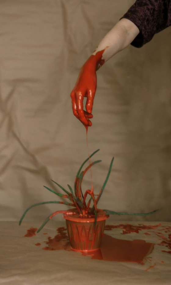 Rootless. Red hand. Limited edition 1 of 3