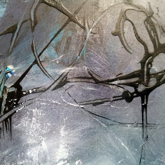 Large mindscape the silence after a summer storm beautiful blue and purple landscape signed O Kloska