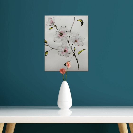 Magnolia painting. Blossoms painting