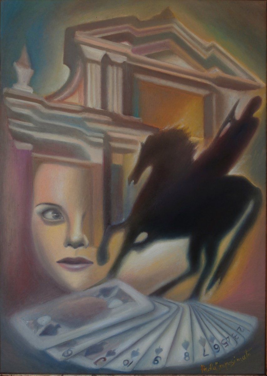 Expressive Portrait Oil Painting By Paola Imposimato, 30 X 37", Vision, Original Artwork