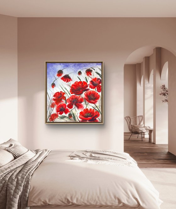 Big Size Red Wild Poppies