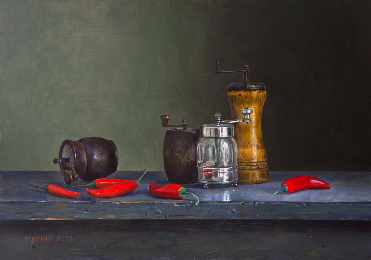 Photorealistic Still Life Oil Painting By Mayrig Simonjan, 20 X 14", Fresh Or Crushed?, Original Artwork