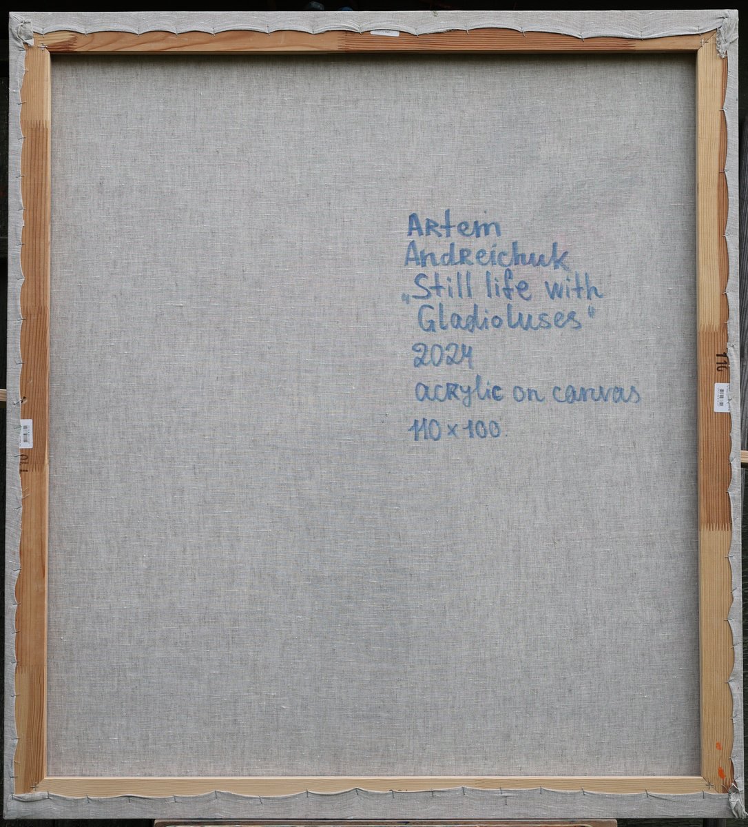 Impressionistic Botanical Acrylic Painting By Artem Andreichuk, 39 X 43, Gladioluses, Original Artwork