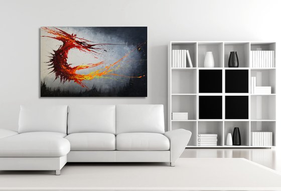 Twisting Fire VI (Spirits Of Skies 150173) - 150 x 100 cm - XXL (60 x 40 inches)