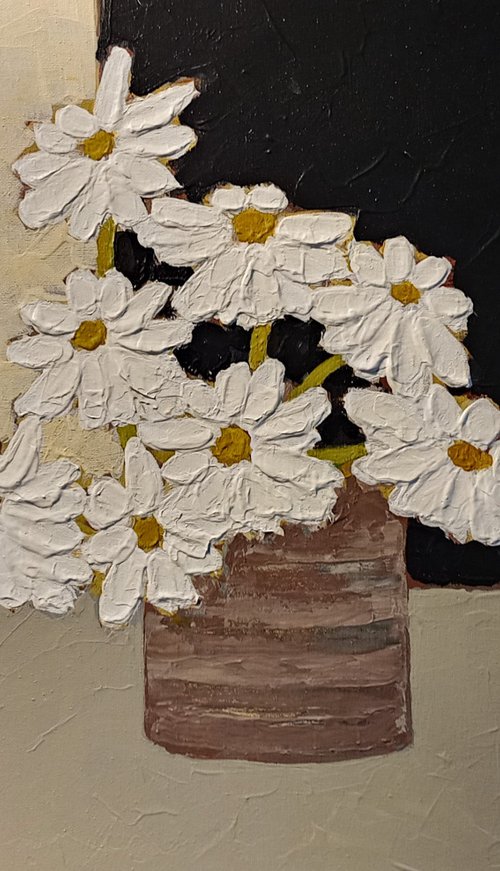 WHITE DAISIES IMPRESSION by David J Edwards