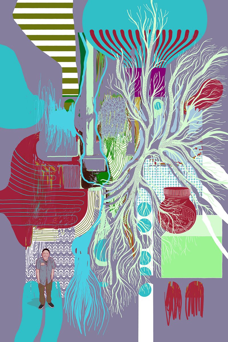 Abstract Portrait Giclee Print By Alasdair Willis, 16 X 23, Phil Of The Glen, Original Artwork