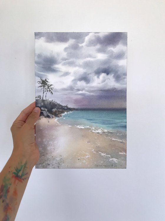 The sea coast   Before a thunderstorm