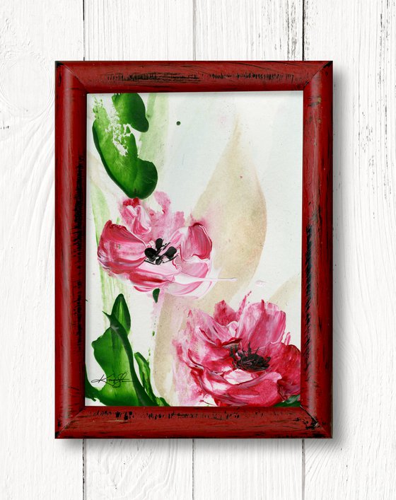 Cottage Flowers 2 - Framed Floral Painting by Kathy Morton Stanion