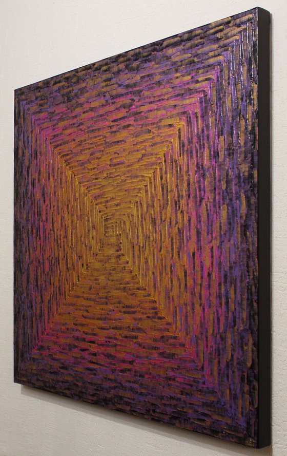 Large gold pink purple square gradient