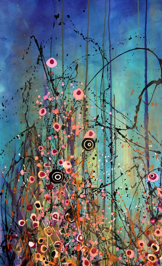 Folie Des Fleurs - Super sized original abstract floral landscape