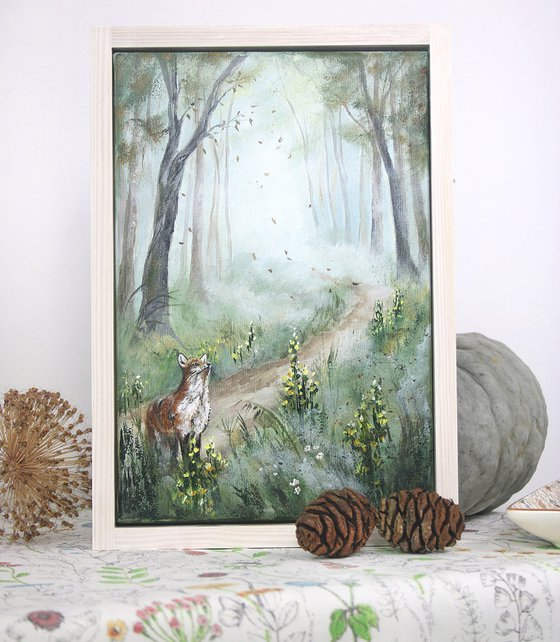Fox in the Rustling Woods framed