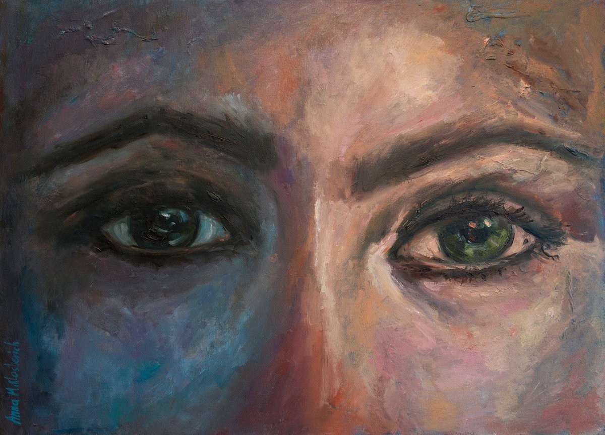 HONESTY is a superpower / impressionist female close-up portrait by Anna Miklashevich