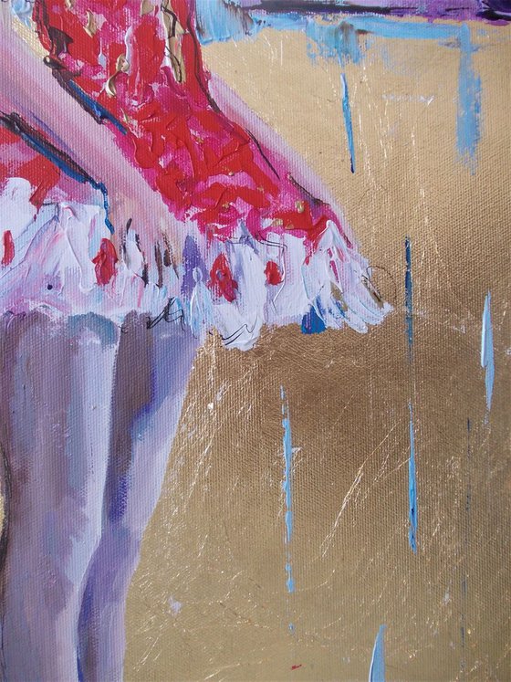 Ballerina in Red-Ballerina painting on canvas.