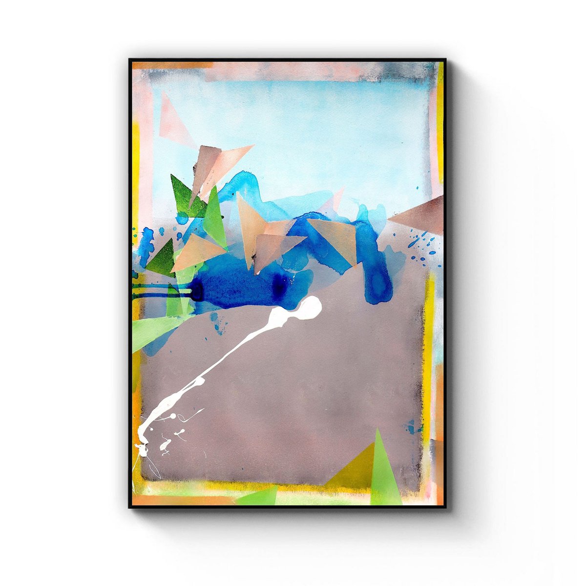 Geometric Abstract Acrylic Painting By Poovi Art, 17 X 21", Better Off Alone 04, Original Artwork