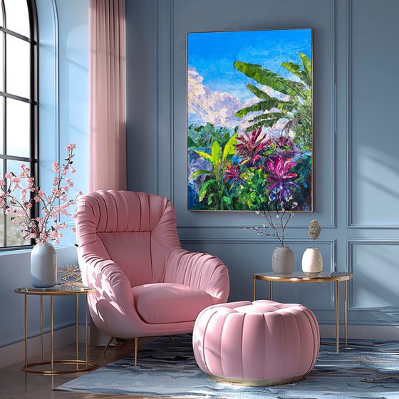 Tropical Bali Jungle Painting