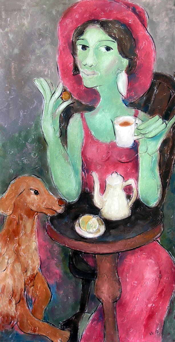 Lady with a dog by Valentina Yevmenenko