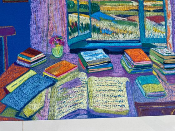 Interior with Books and an Open Window