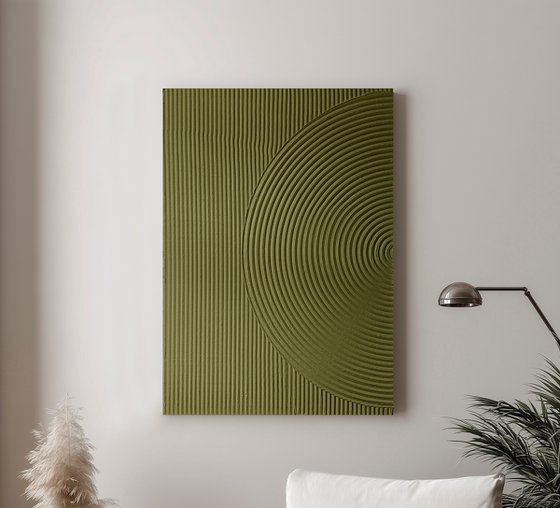 "Field 4" High textured abstract green art