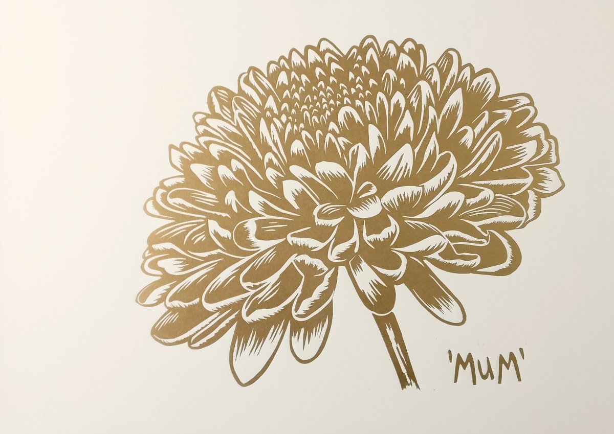 Chrysanthemum Gold on Whispering White by TARA SLATER