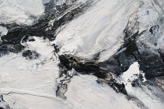 Black Pearl 200cm x 80cm Textured Abstract Art