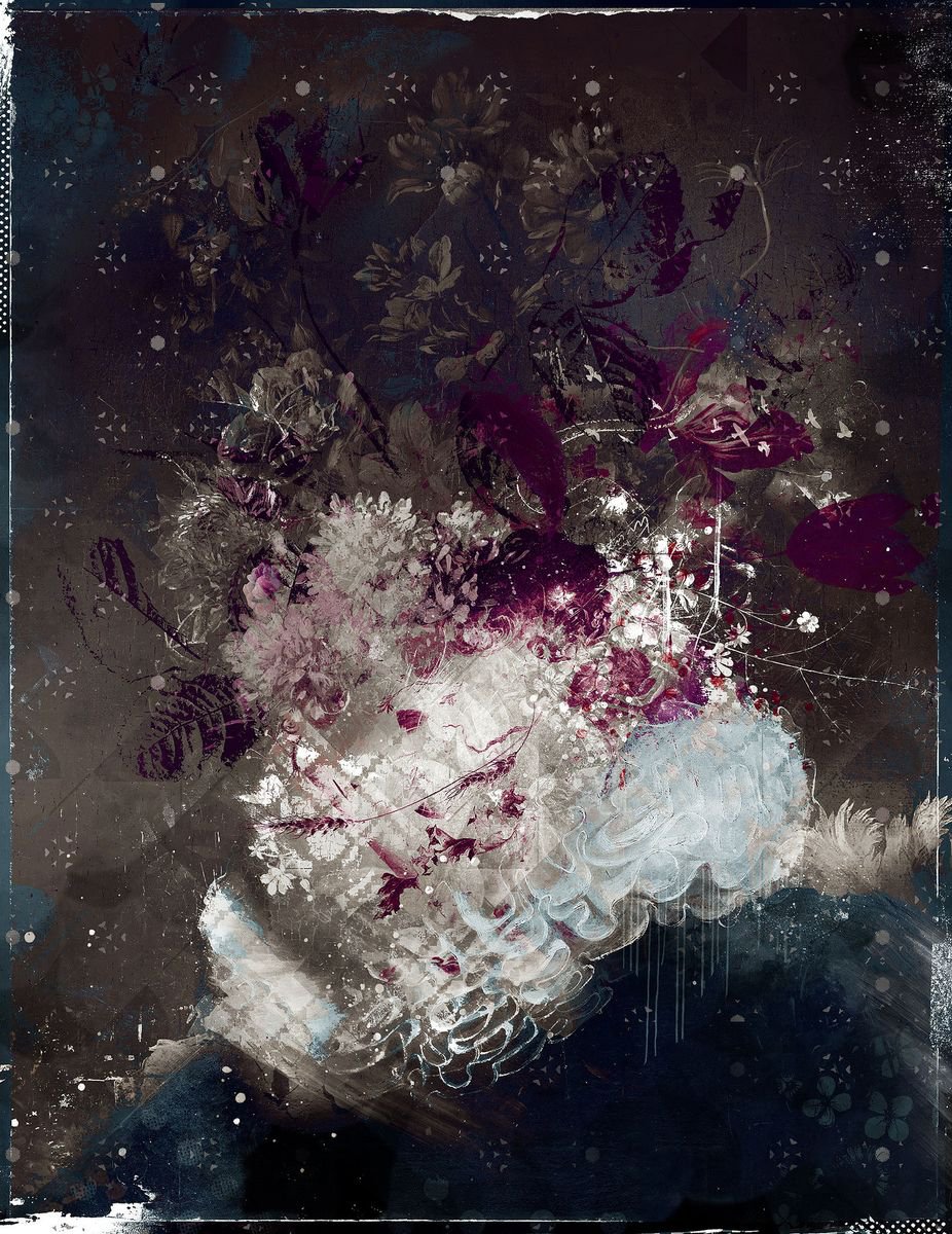 Portrait Painting By Teis Albers, 39 X 47", Floracollar, Original Artwork