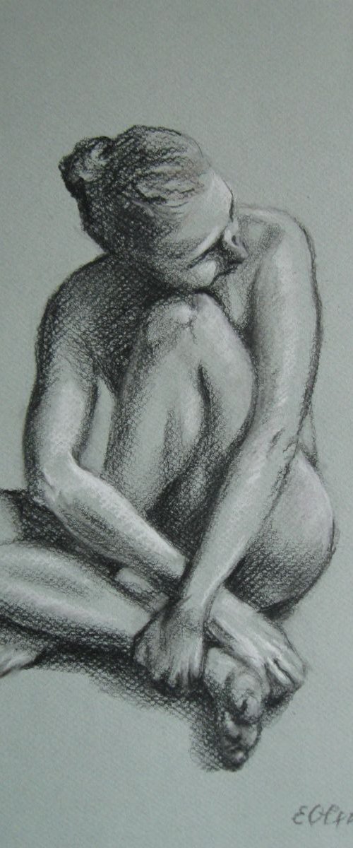 Seated nude by Elena Oleniuc