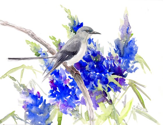 Mockingbird and Bluebonnet