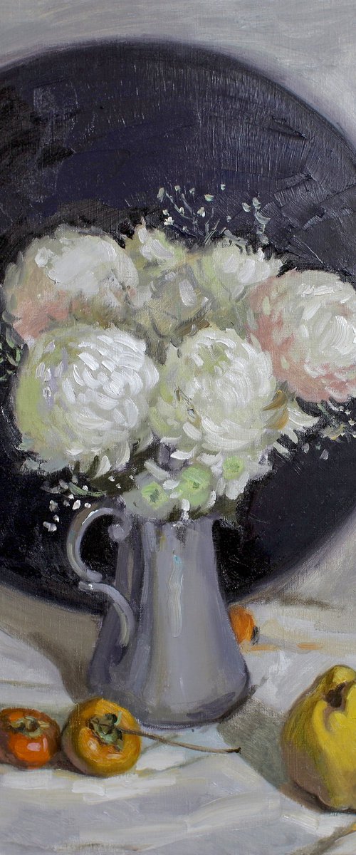 Chrysanthemums in a circle by Alina Sharovskaya-Konstantinova