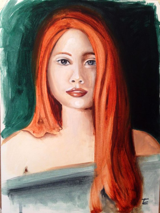 Lady 7- original oil painting - 23 x 30 cm ( 9' x 12')