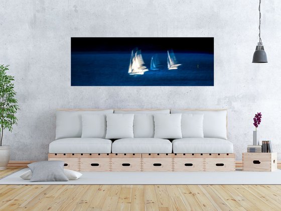 Midsummer in the Minch  -  Blue and white cloudscape on canvas