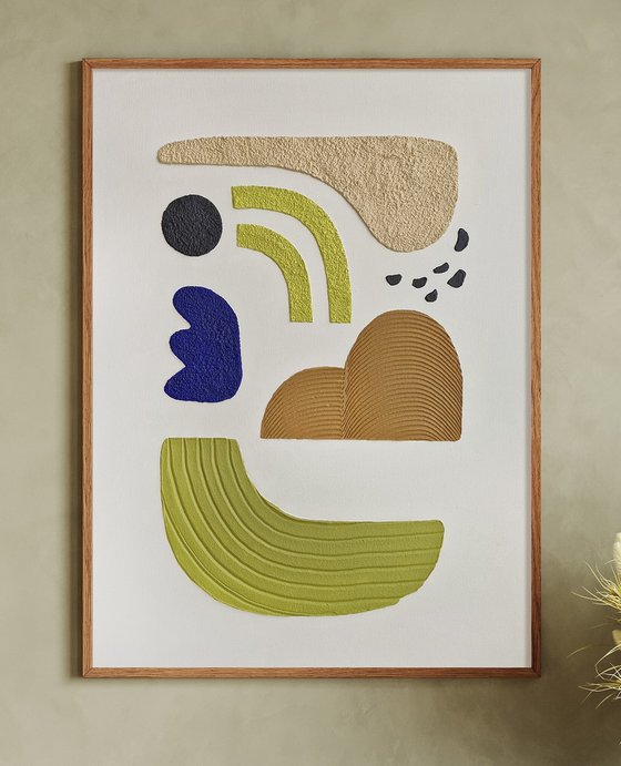 "Bay 5" Green blue abstract textured art