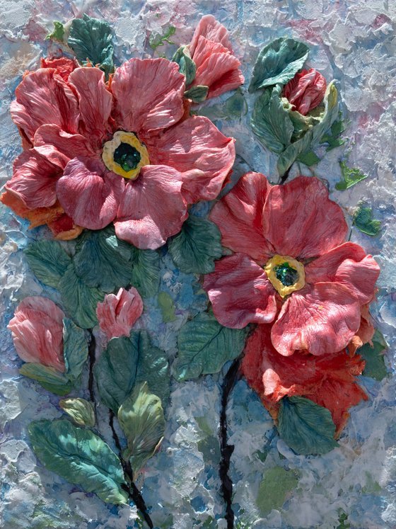 Coral Bloom Sculptural Floral Relief