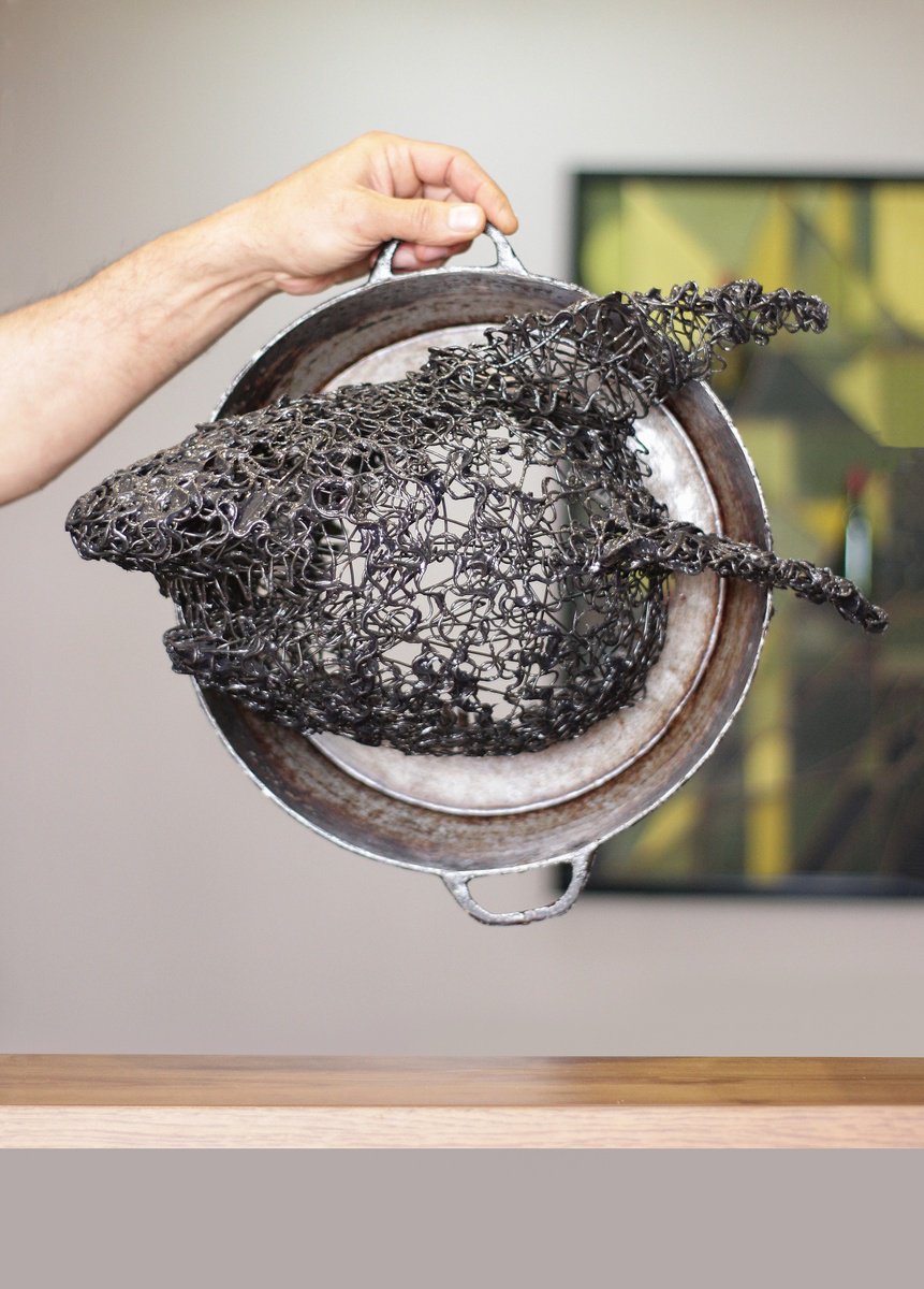 Abstract Portrait Sculpture By Karen Axikyan, 9 X 17", Fantasy, Original Artwork