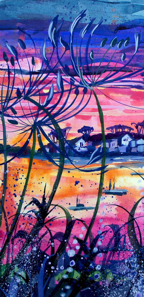 Evening Estuary Garden by Julia  Rigby