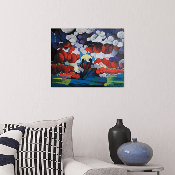 Unique day-1 (40x50cm, cubism, oil painting, ready to hang)